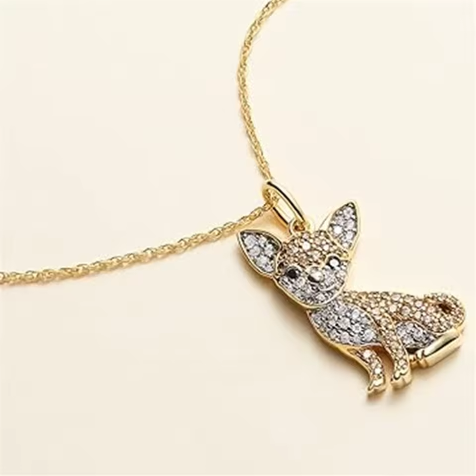 Pure Giftz™ Chihuahua Crystal Pendant Necklace