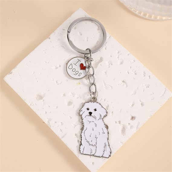 Pure Giftz™ Bichon Frise Dog Keychain Gift