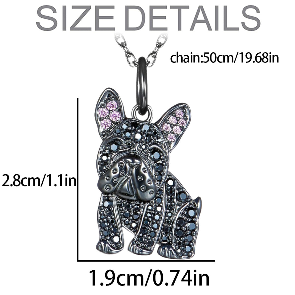 Pure Giftz™ French Bulldog Crystal Necklace