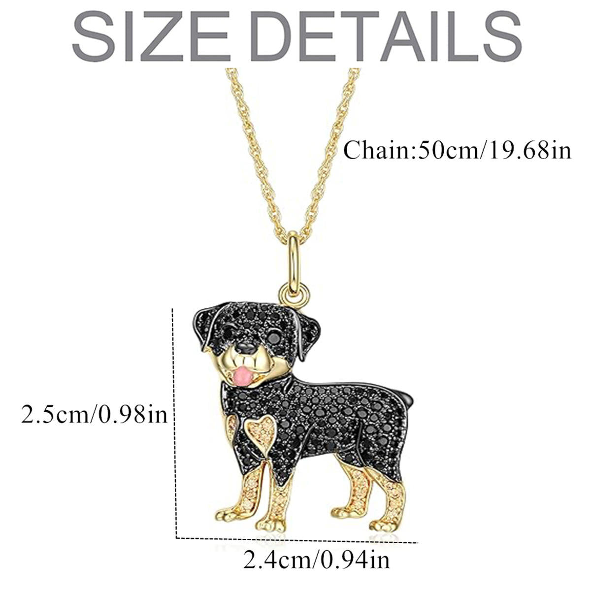 Pure Giftz™ Rottweiler Crystal Necklace