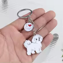 Pure Giftz™ Maltese Dog Keychain Charm Gift