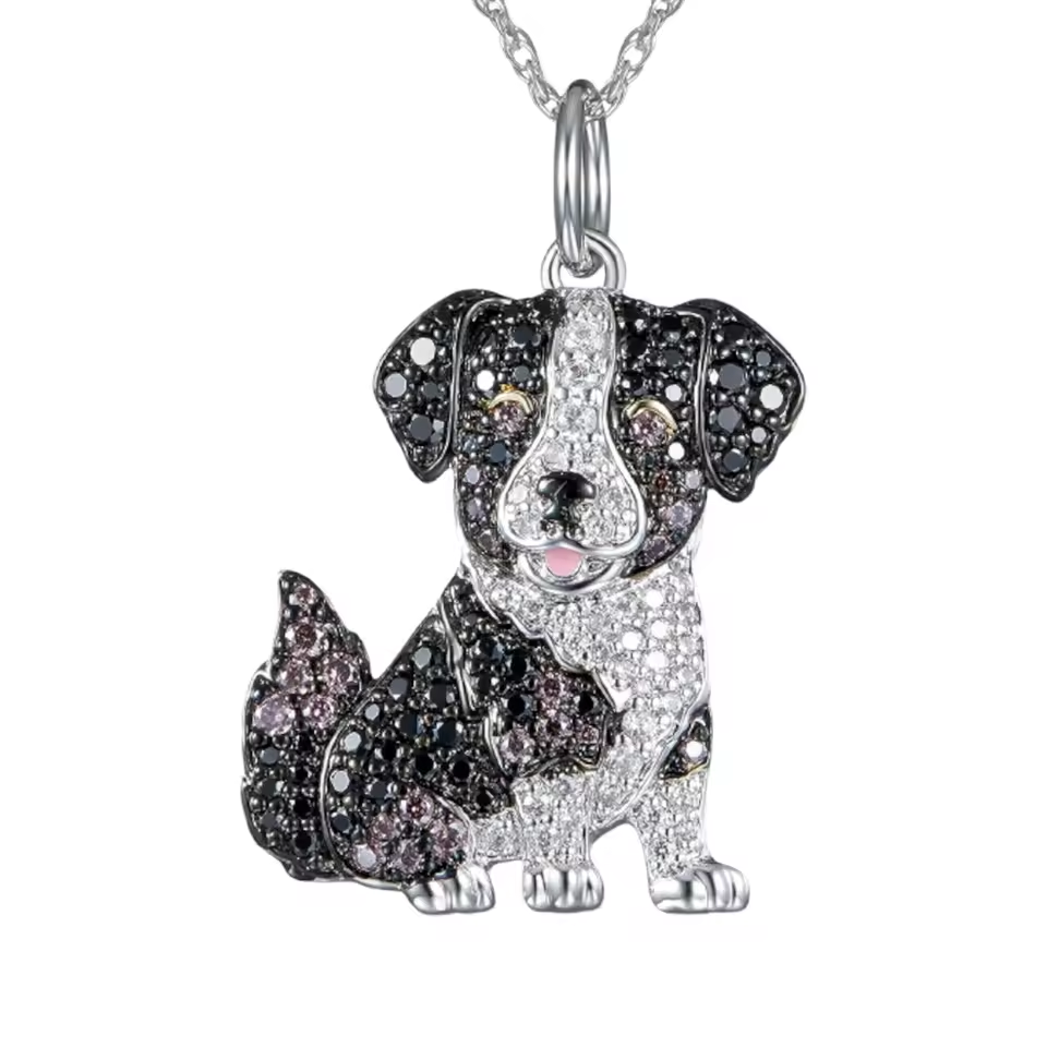 Pure Giftz™ Australian Shepherd Crystal Pendant Necklace