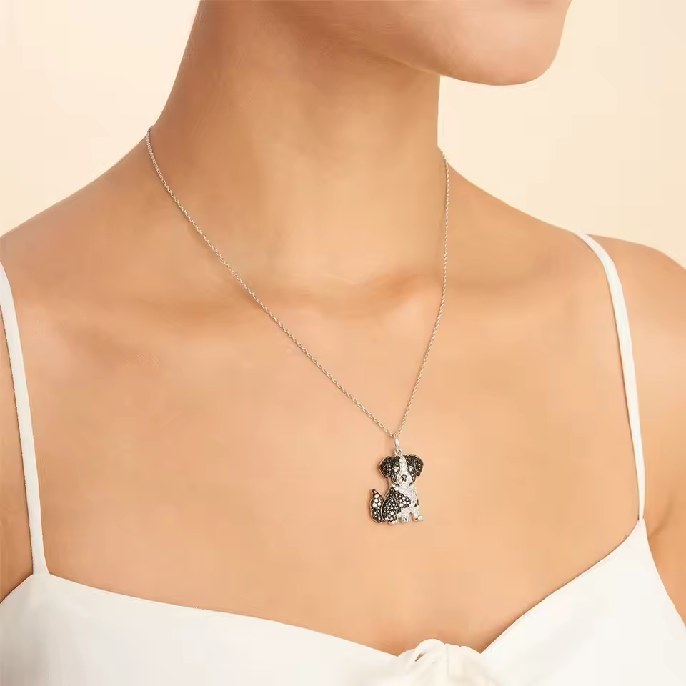 Pure Giftz™ Australian Shepherd Crystal Pendant Necklace
