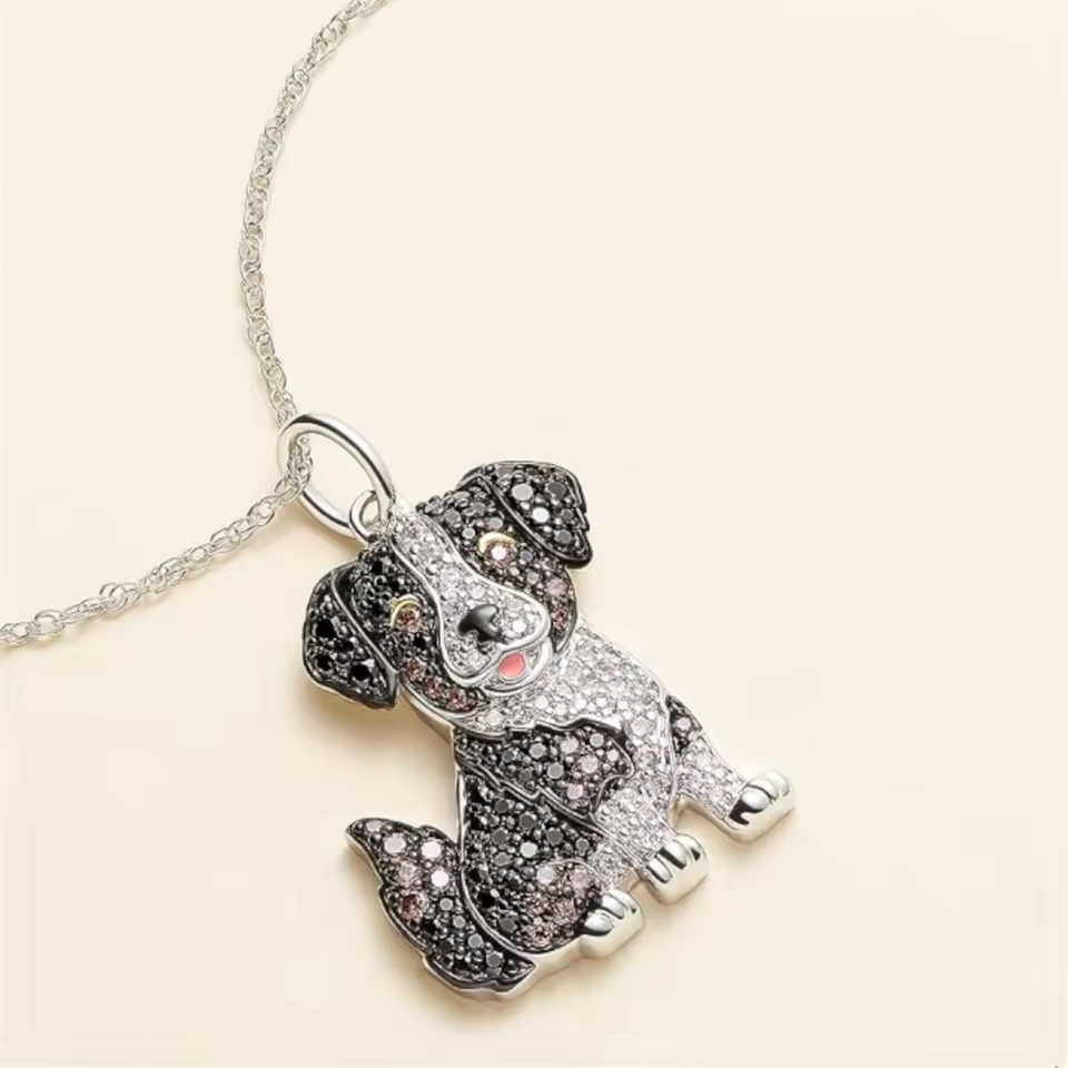 Pure Giftz™ Australian Shepherd Crystal Pendant Necklace