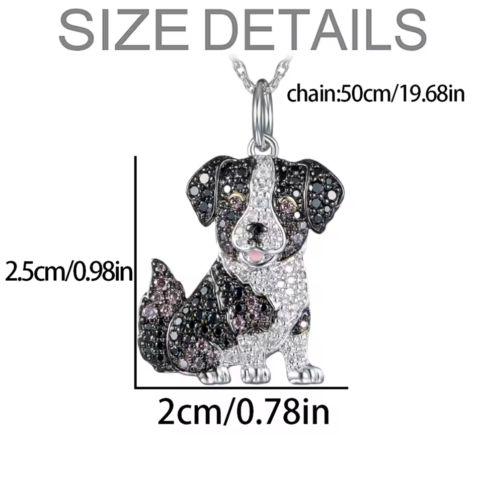 Pure Giftz™ Australian Shepherd Crystal Pendant Necklace