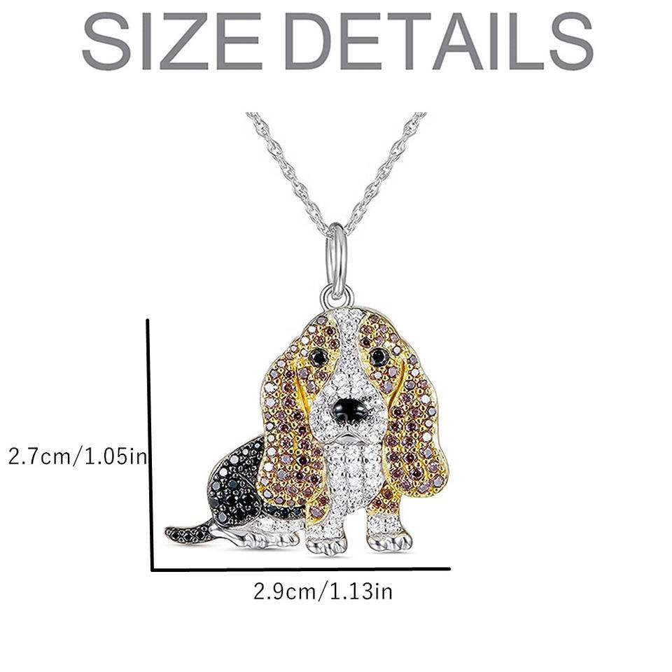 Pure Giftz™ Basset Hound Crystal Necklace
