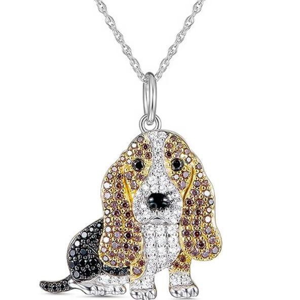 Pure Giftz™ Basset Hound Crystal Necklace