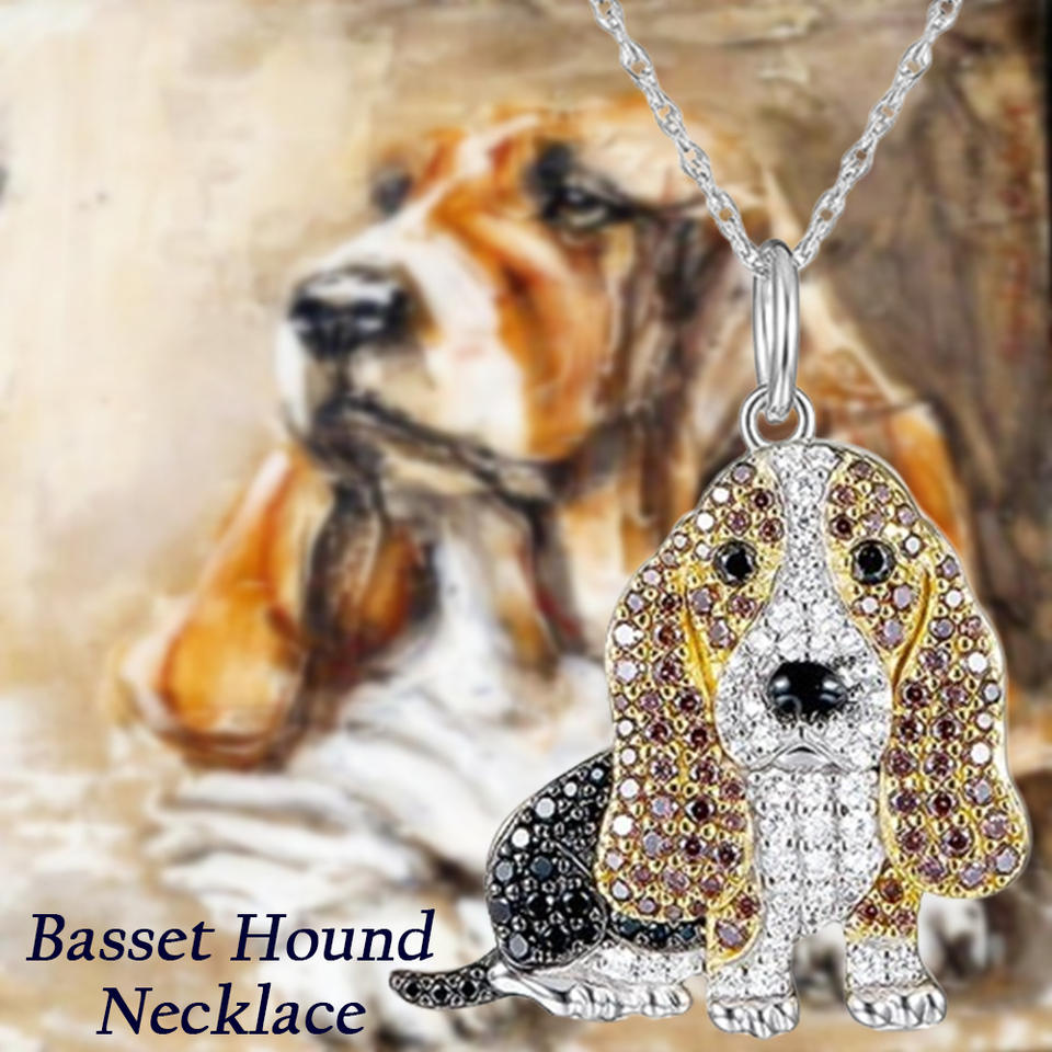 Pure Giftz™ Basset Hound Crystal Necklace