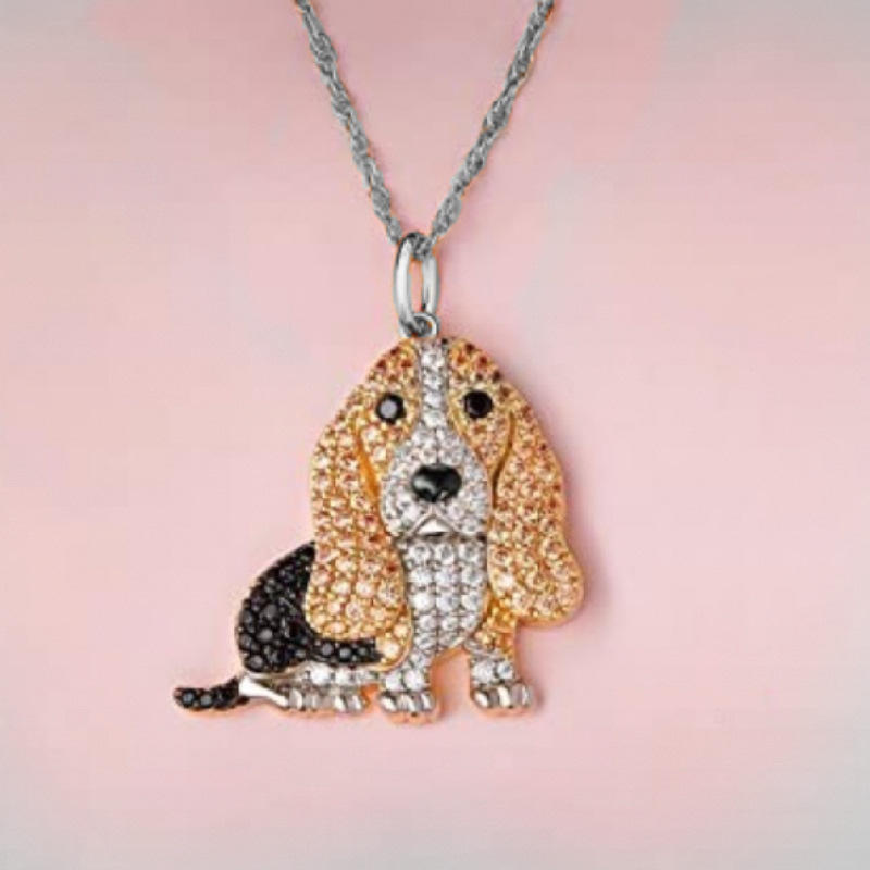 Pure Giftz™ Basset Hound Crystal Necklace