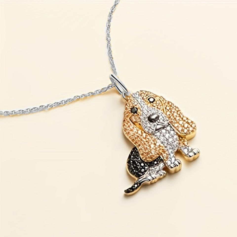 Pure Giftz™ Basset Hound Crystal Necklace