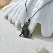 Pure Giftz™ Black Cat Crystal Necklace