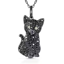 Pure Giftz™ Black Cat Crystal Necklace