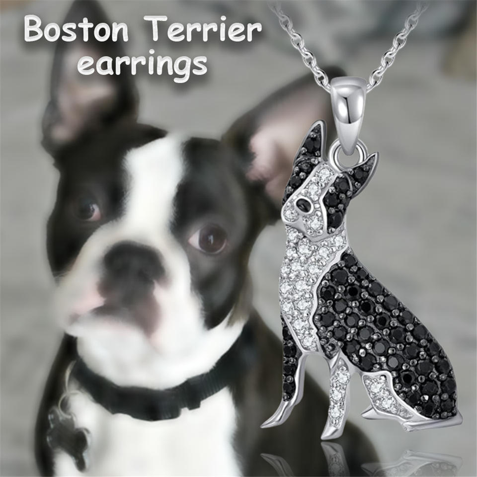 Pure Giftz™ Boston Terrier Crystal Necklace