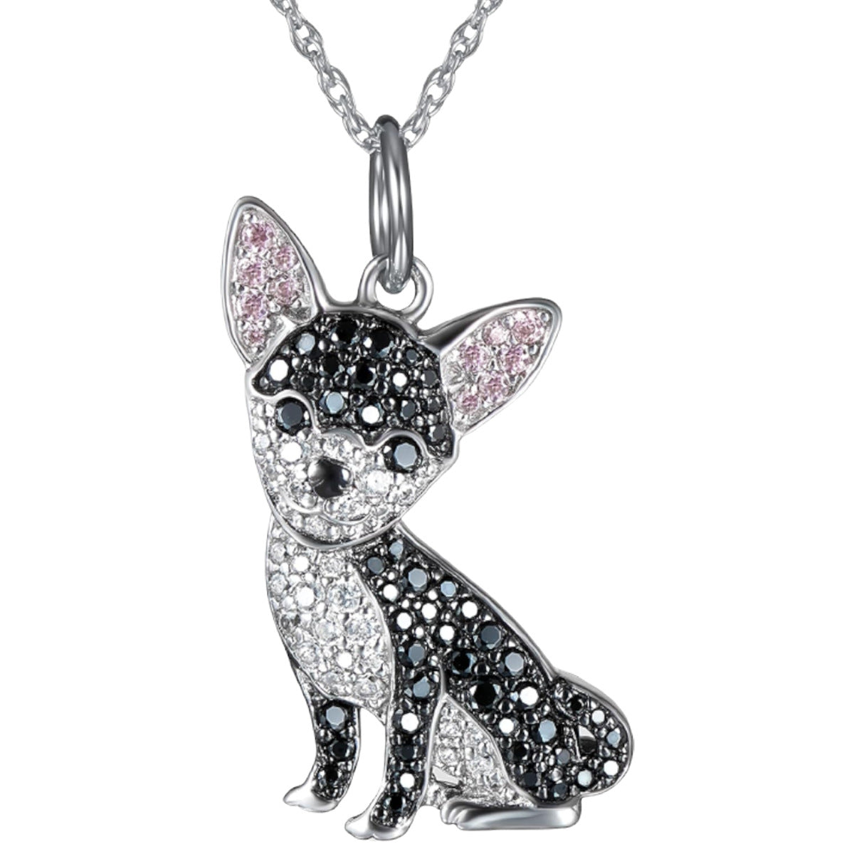Pure Giftz™ Black Chihuahua Crystal Necklace