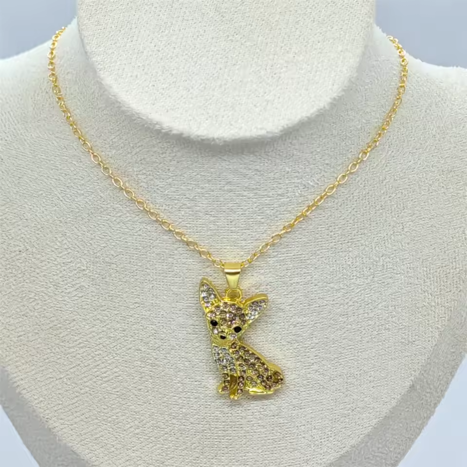 Pure Giftz™ Chihuahua Crystal Pendant Necklace