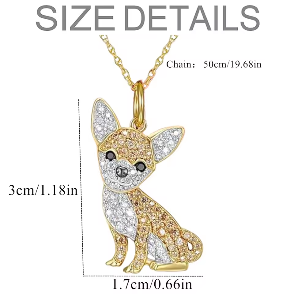 Pure Giftz™ Chihuahua Crystal Pendant Necklace