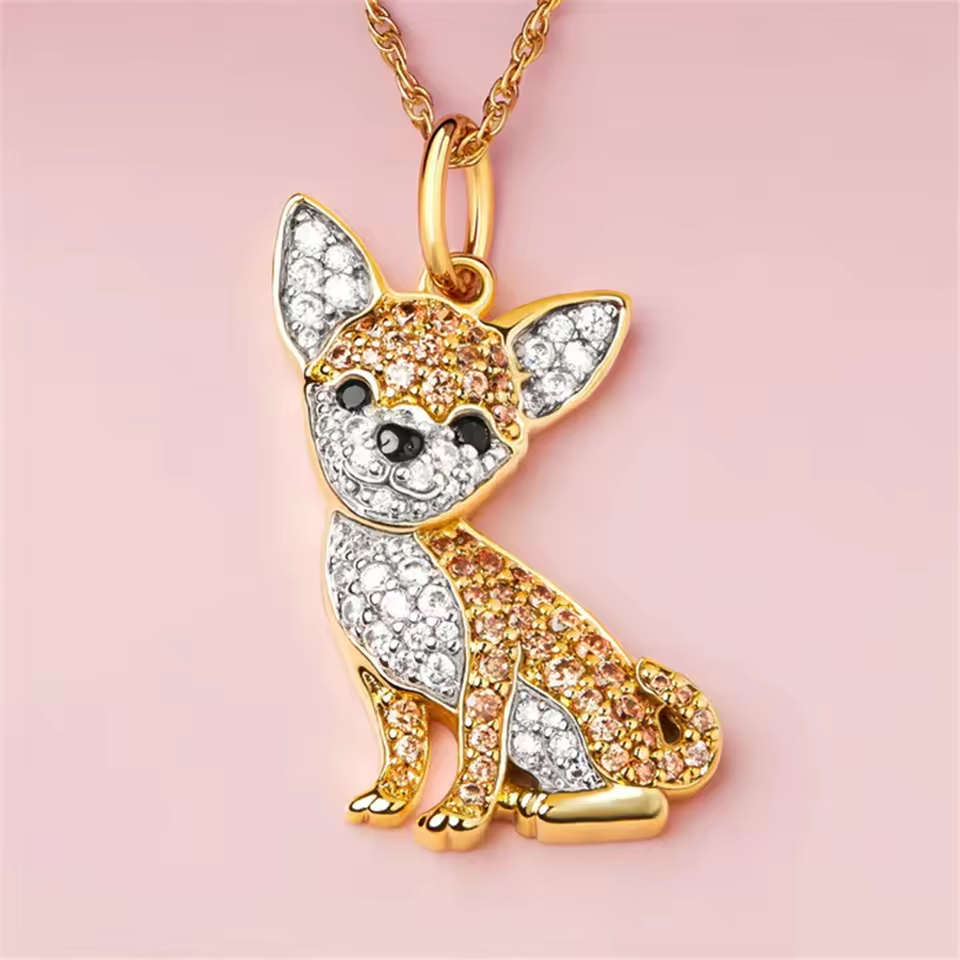 Pure Giftz™ Chihuahua Crystal Pendant Necklace