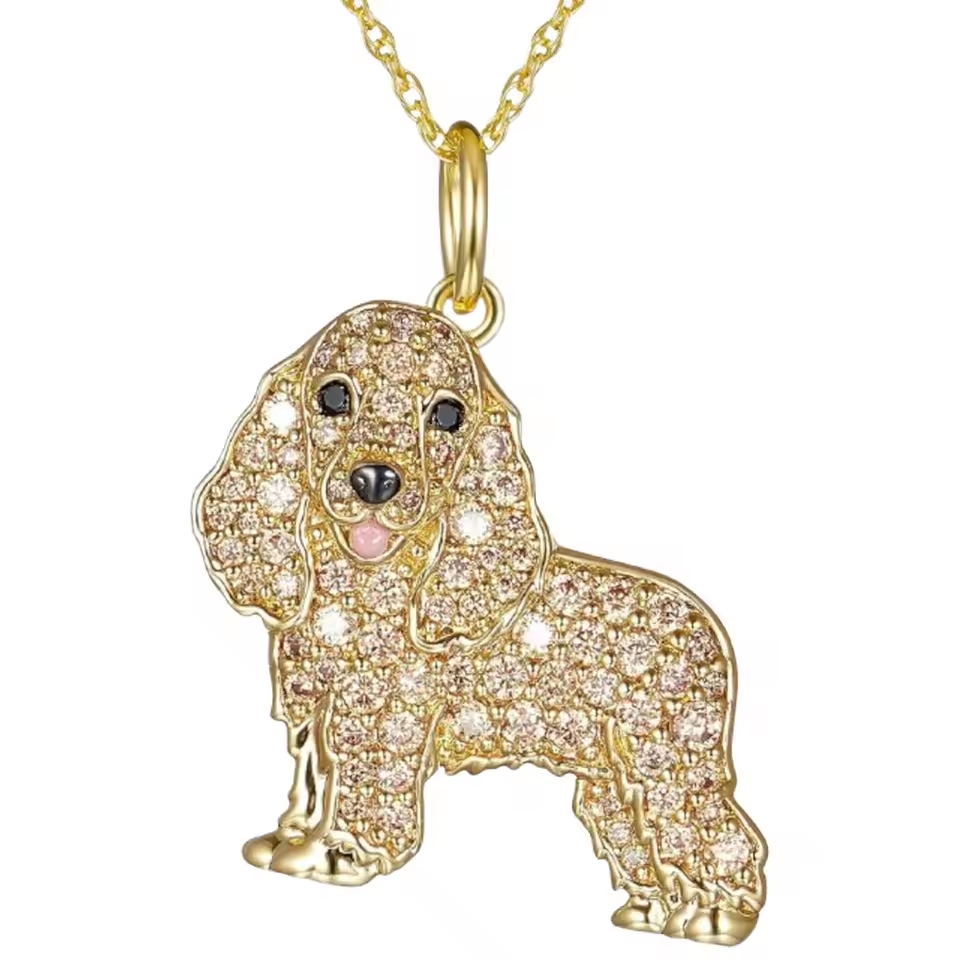 Pure Giftz™ Cocker Spaniel Crystal Pendant Necklace