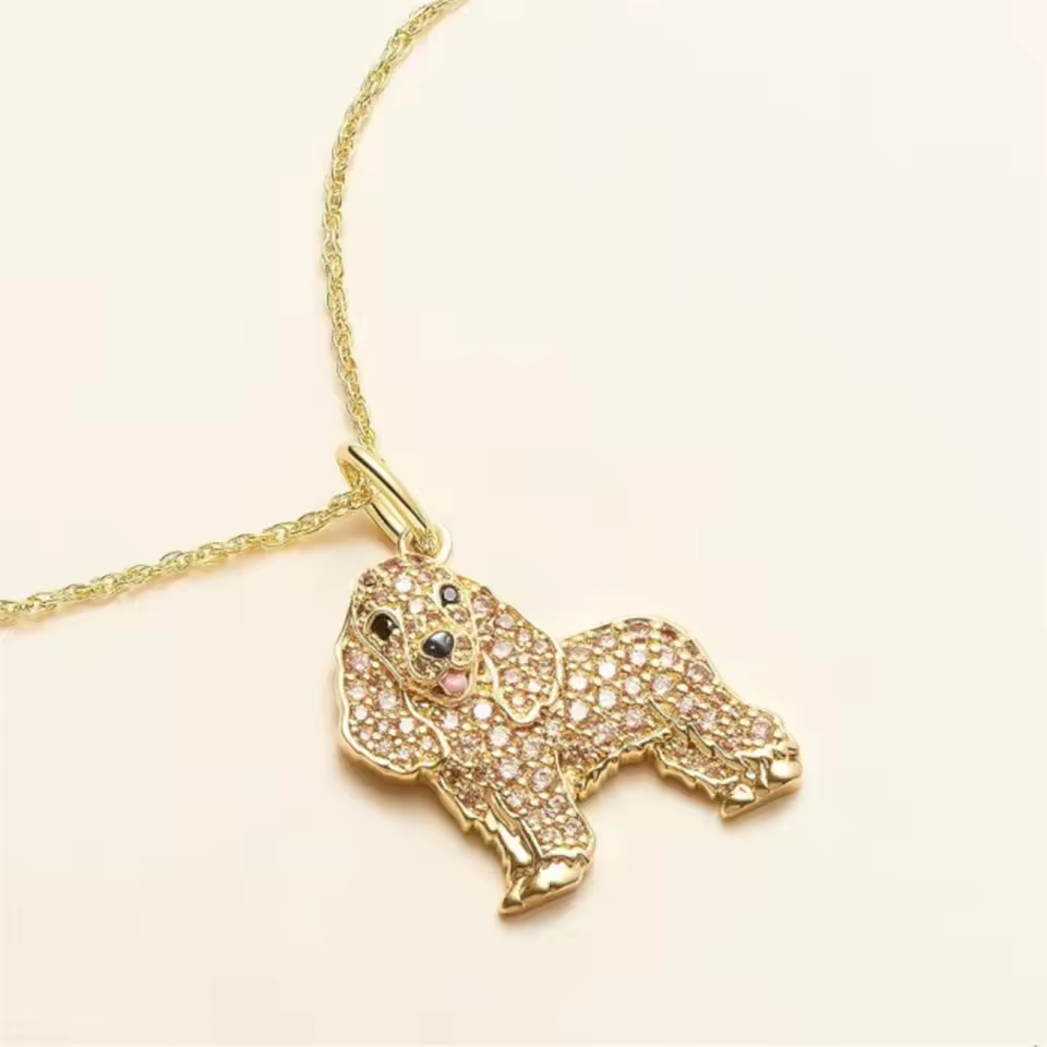 Pure Giftz™ Cocker Spaniel Crystal Pendant Necklace