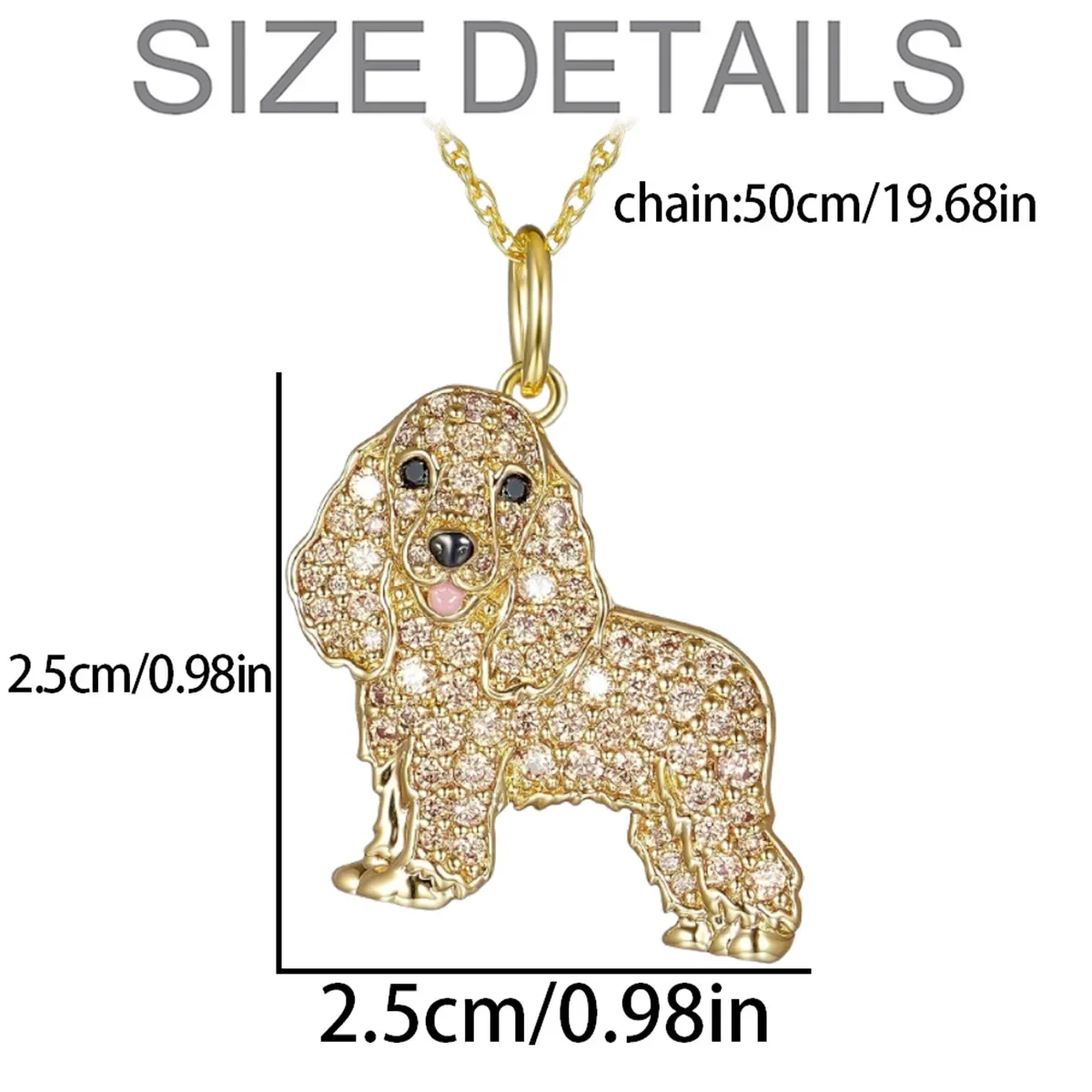 Pure Giftz™ Cocker Spaniel Crystal Pendant Necklace