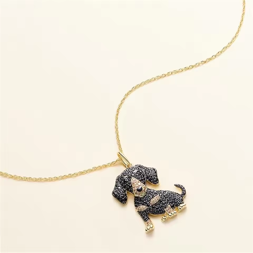 Pure Giftz™ Cute Dachshund Crystal Pendant Necklace