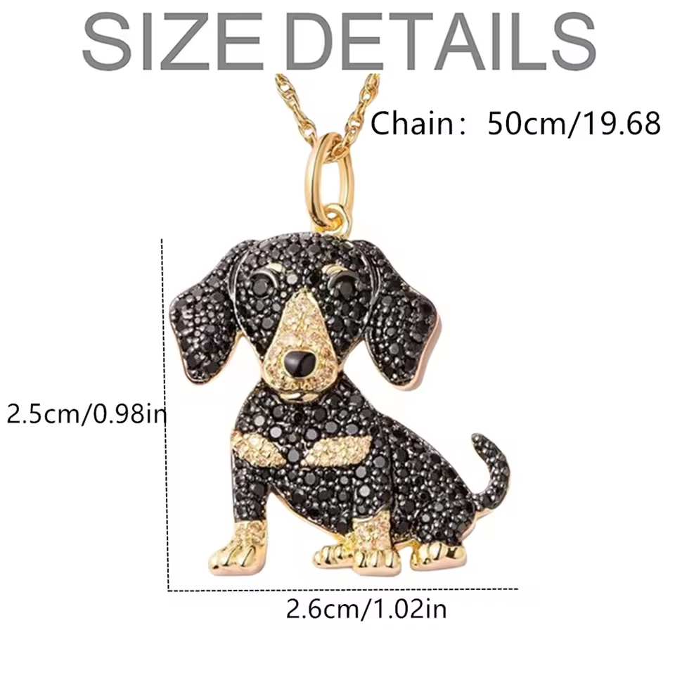 Pure Giftz™ Cute Dachshund Crystal Pendant Necklace
