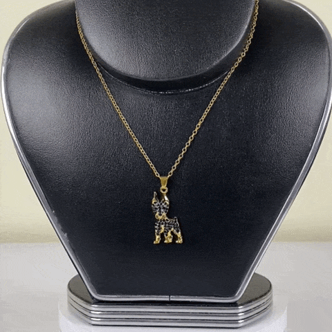Pure Giftz™ Doberman Crystal Pendant Necklace