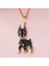 Pure Giftz™ Doberman Crystal Pendant Necklace