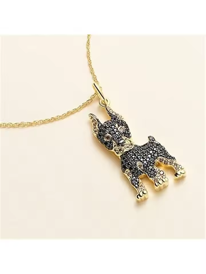 Pure Giftz™ Doberman Crystal Pendant Necklace