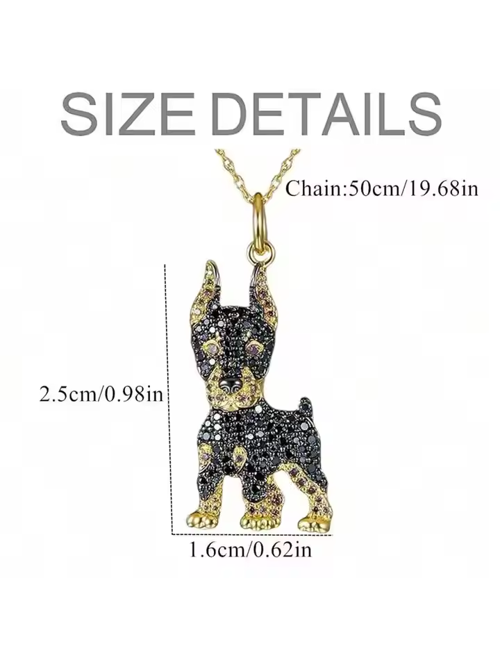 Pure Giftz™ Doberman Crystal Pendant Necklace