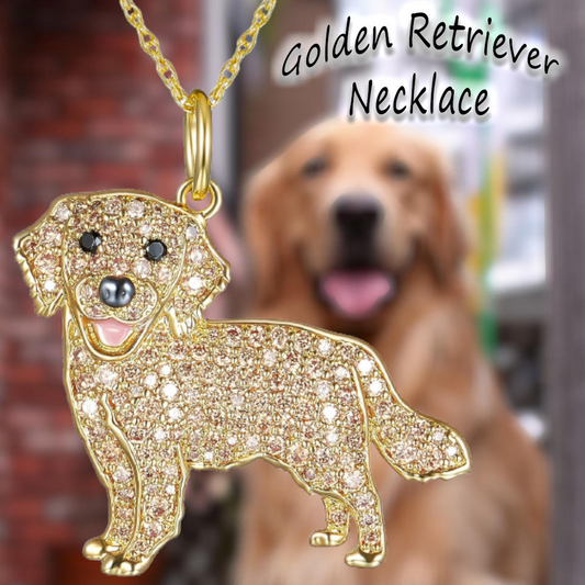 Pure Giftz™ Golden Retriever Crystal Necklace