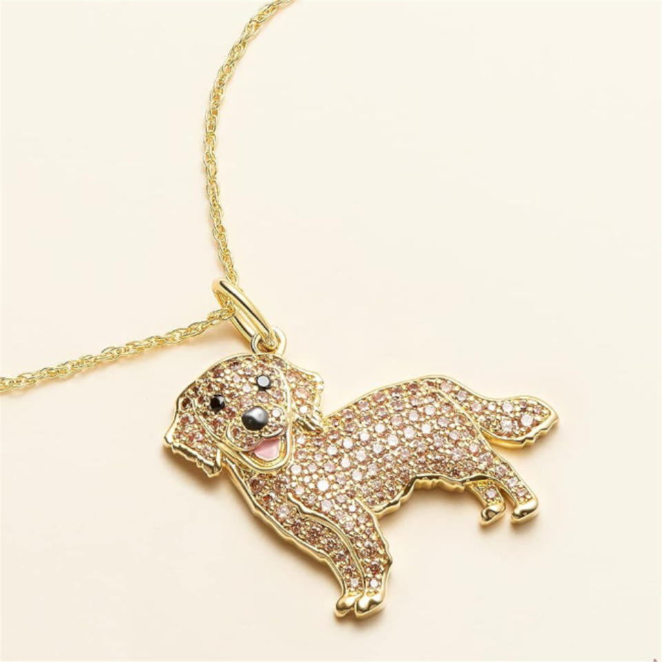 Pure Giftz™ Golden Retriever Crystal Necklace