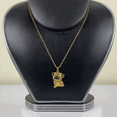 Pure Giftz™ Australian Shepherd Crystal Pendant Necklace