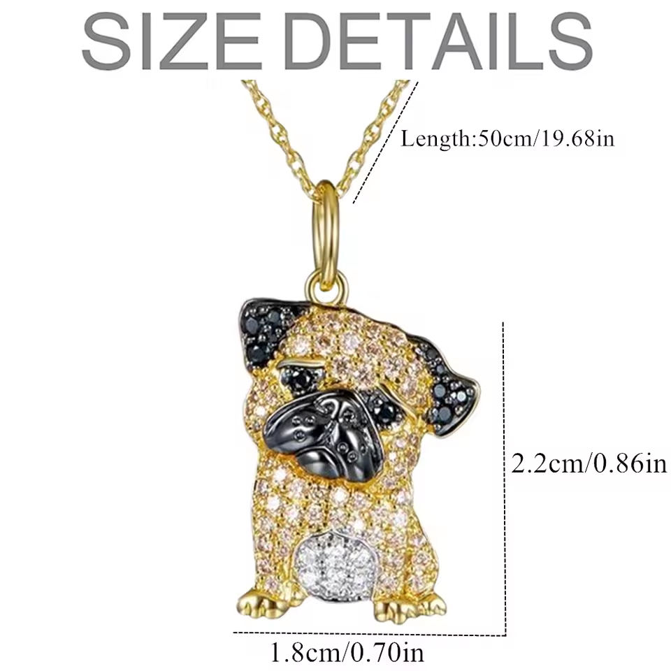 Pure Giftz™ Pug Crystal Pendant Necklace