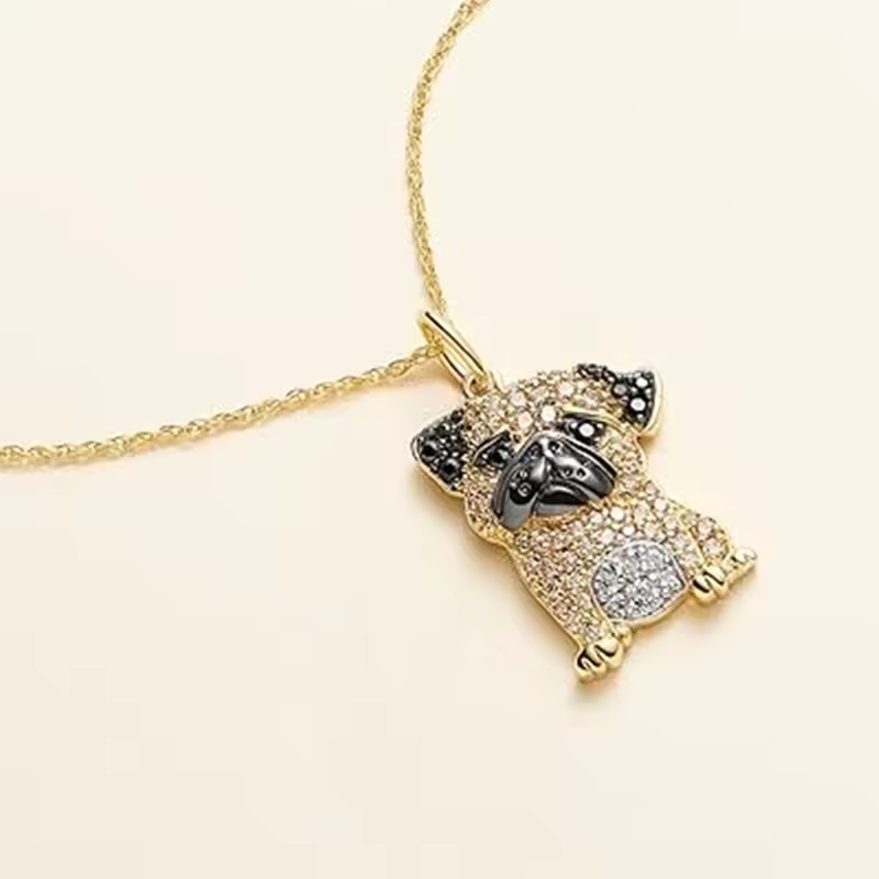 Pure Giftz™ Pug Crystal Pendant Necklace