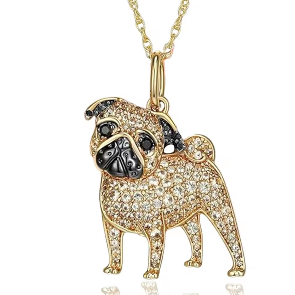Pure Giftz™ Pug Crystal Pendant Necklace