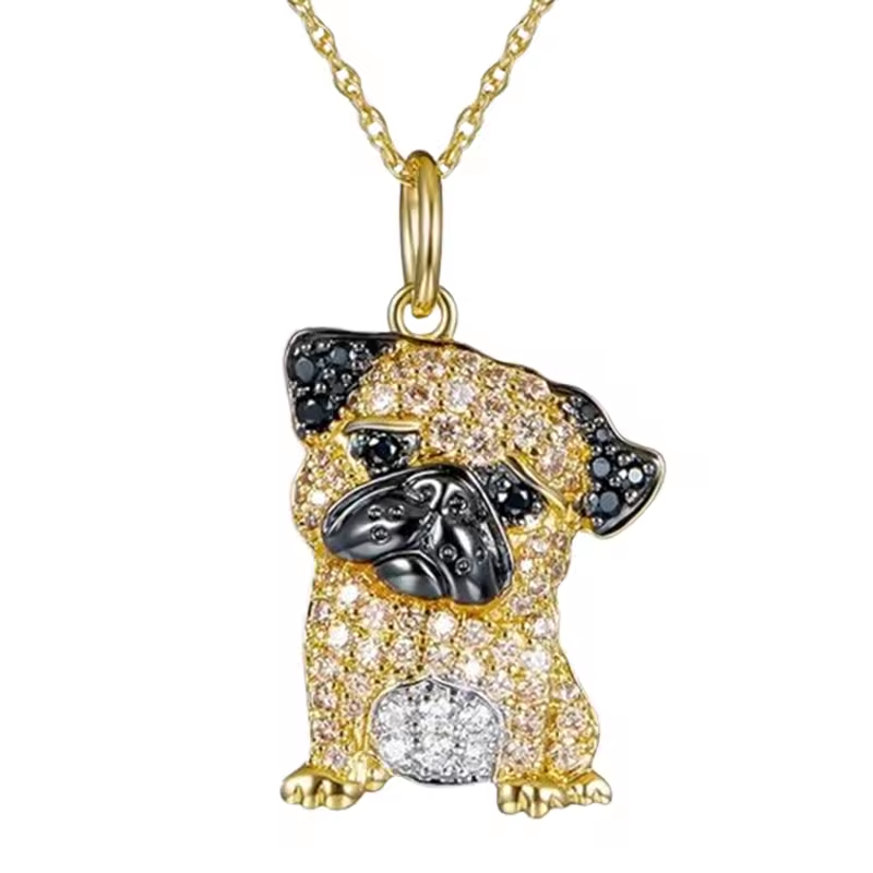 Pure Giftz™ Pug Crystal Pendant Necklace
