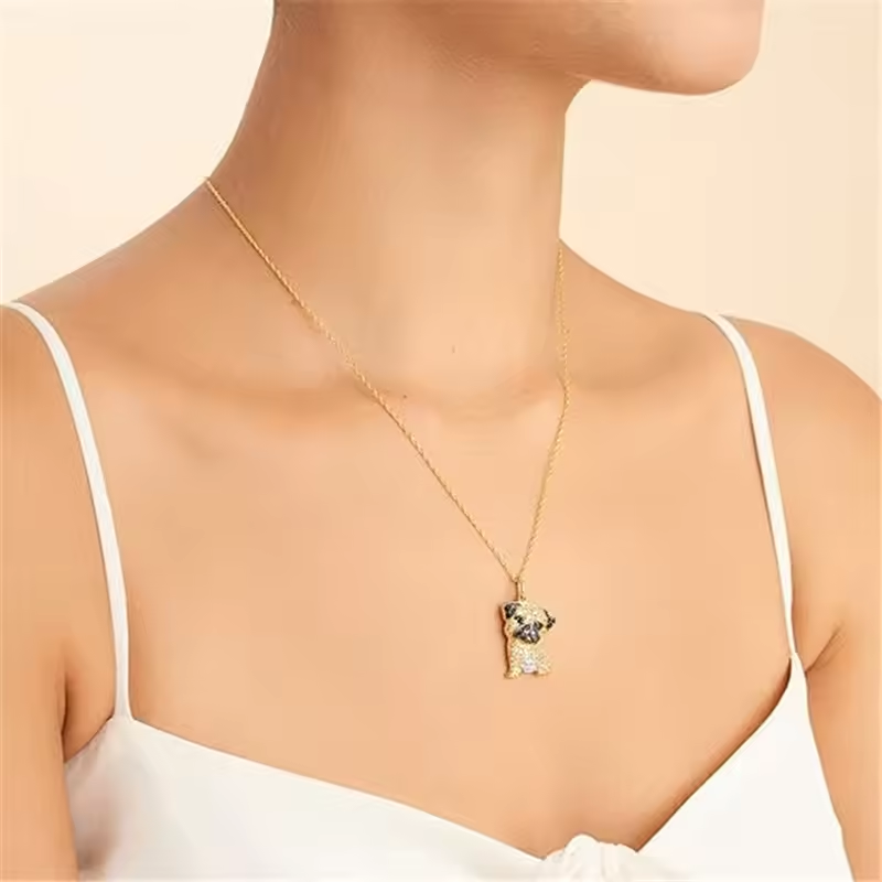 Pure Giftz™ Pug Crystal Pendant Necklace