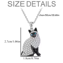 Pure Giftz™ Siamese Crystal Cat Necklace