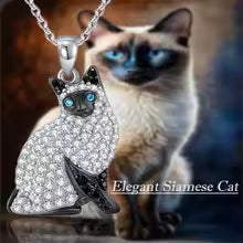 Pure Giftz™ Siamese Crystal Cat Necklace